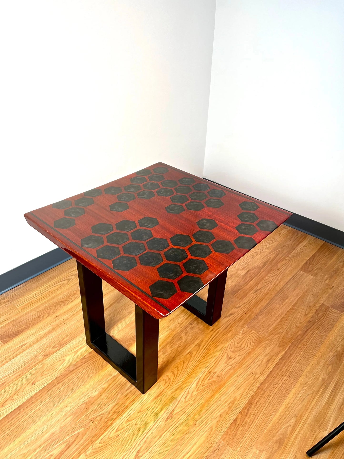 African Padauk Hexagon Table InspirTech Designs