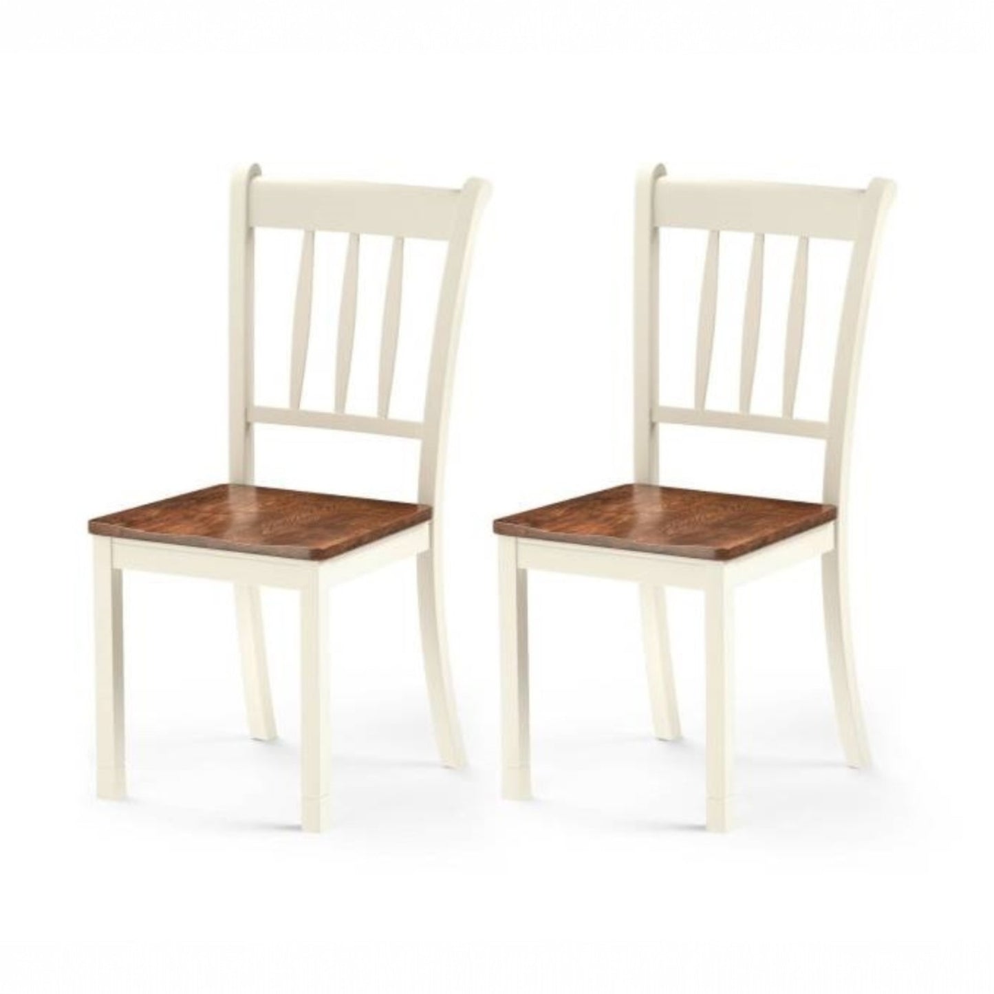 White Mission Style Armless Dining Chair