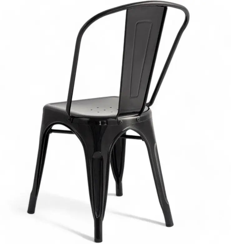 Indoor Outdoor Black Metal Stacking Dining Chairs InspirTech Designs