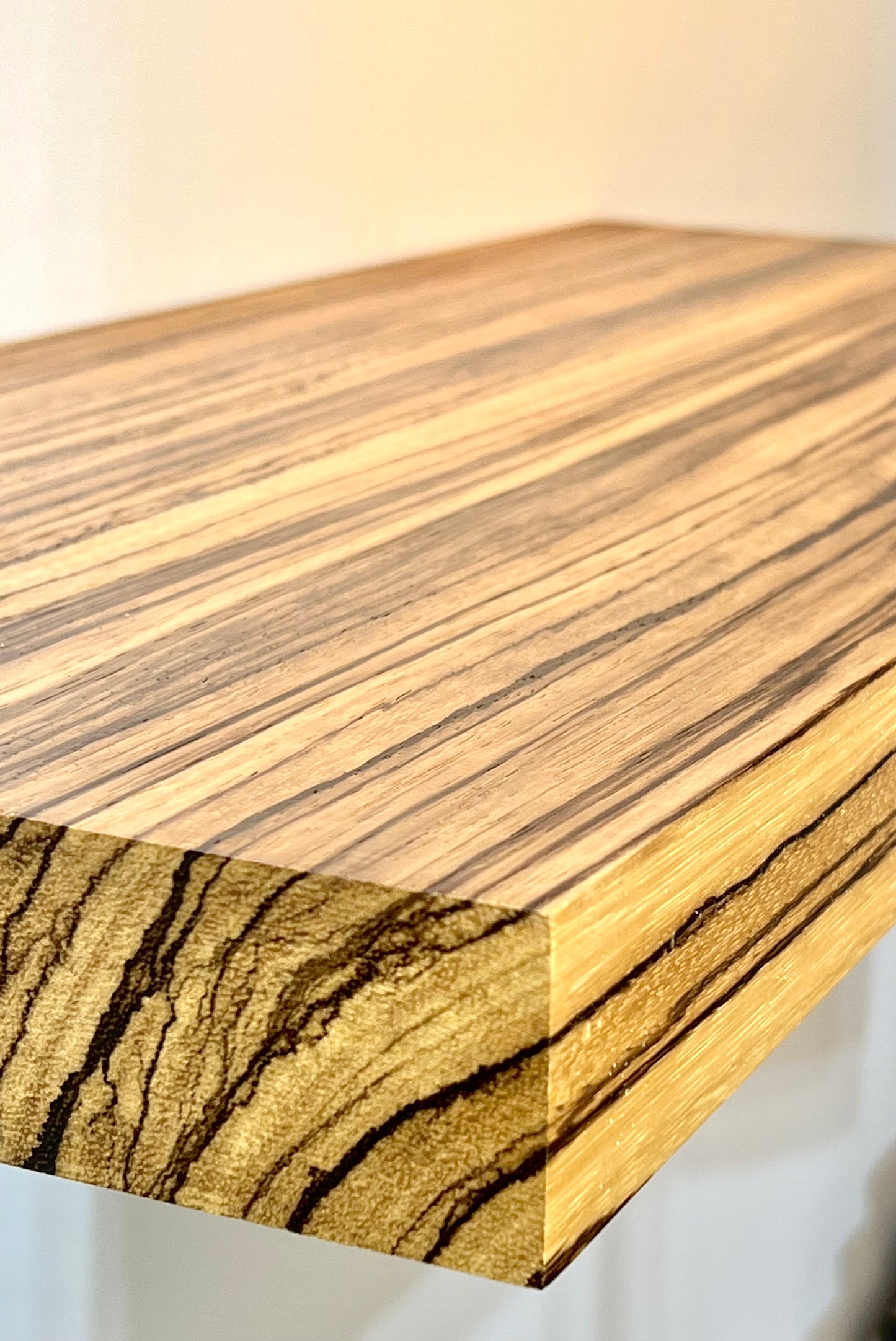 Zebrawood Floating Shelf