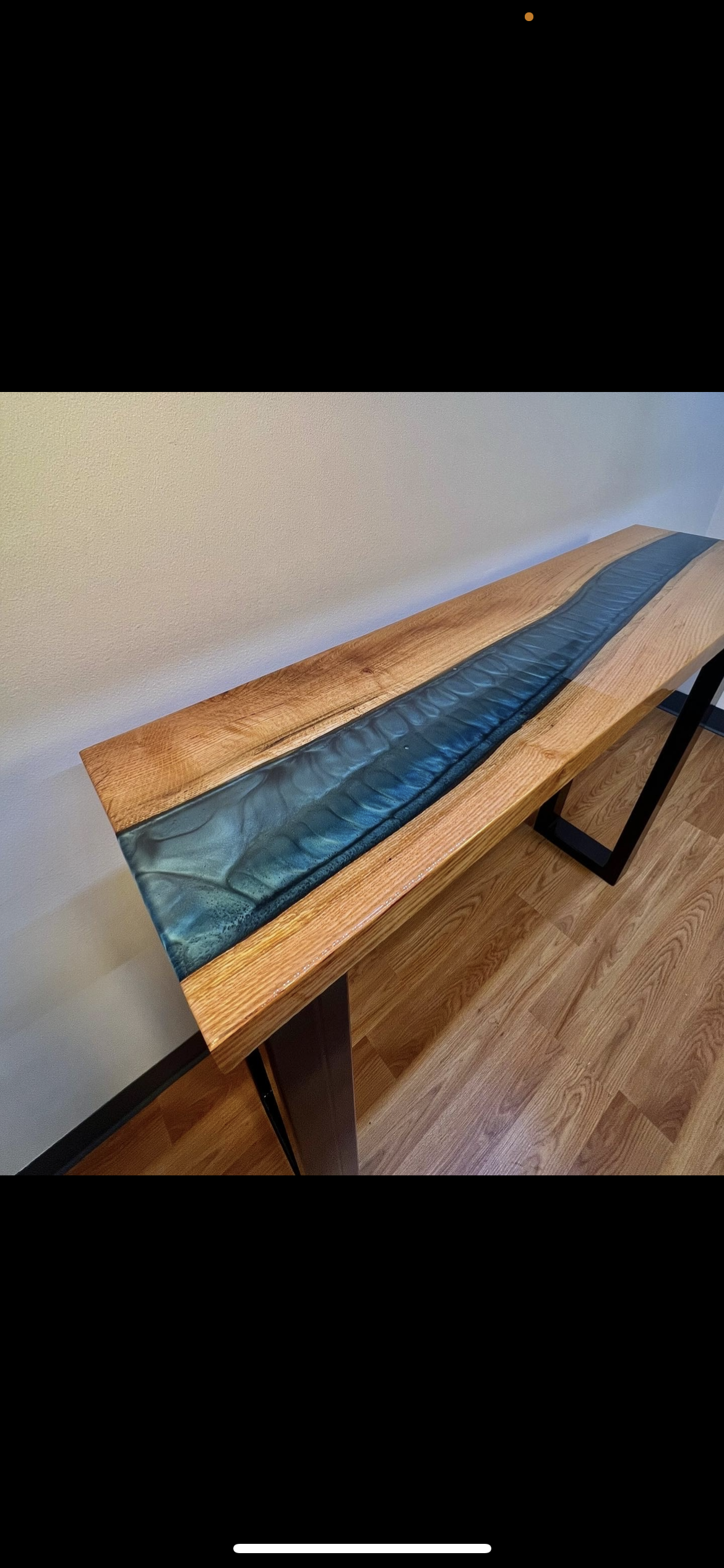 Blue Epoxy River Entryway Table 