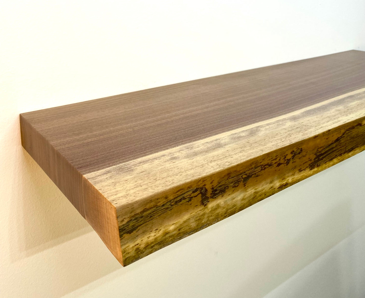 Walnut Live Edge Floating Shelf