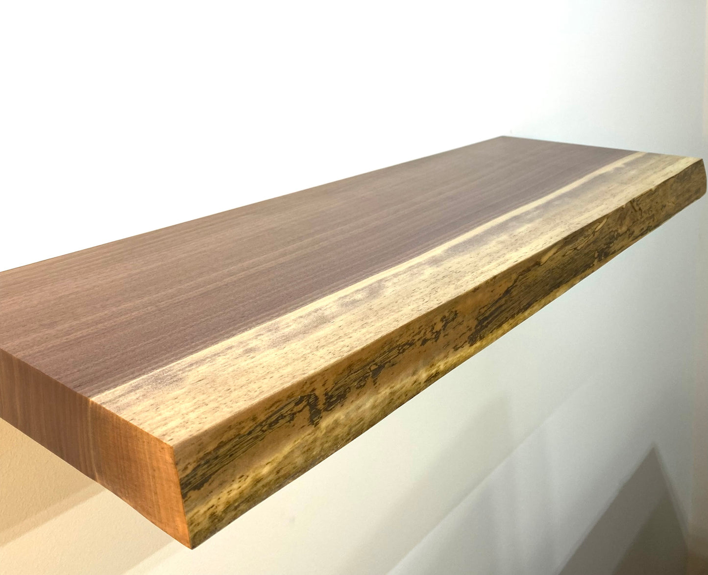 Walnut Live Edge Floating Shelf