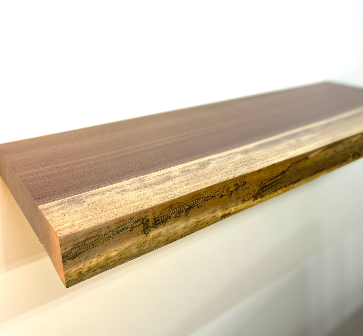 Walnut Live Edge Floating Shelf