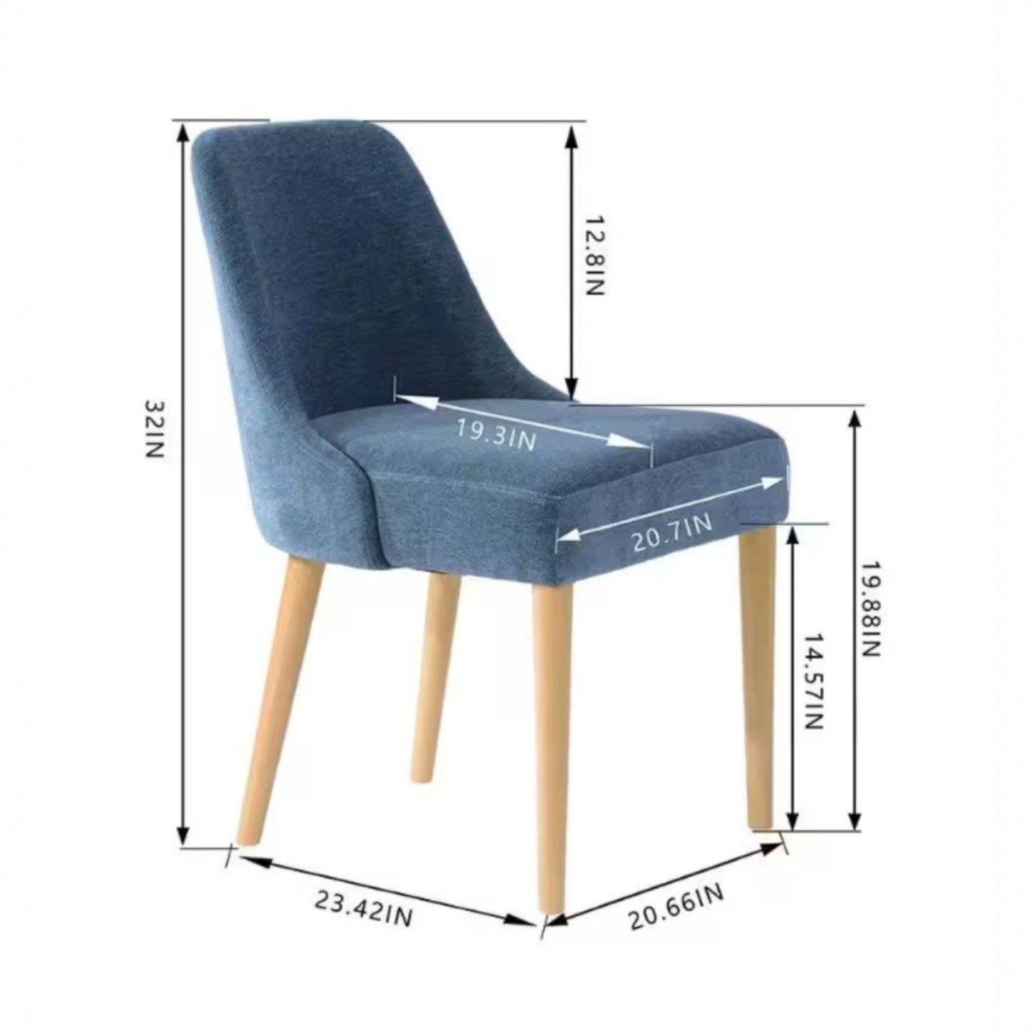 Blue Upholstered Dining Chair