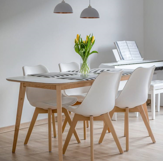 Modern Mid-Century Style White Leather Dining Chair