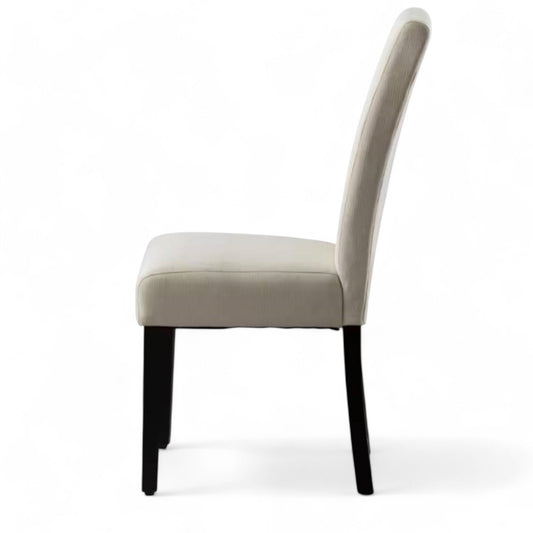 Modern Beige Cream Upholstered Dining Chair