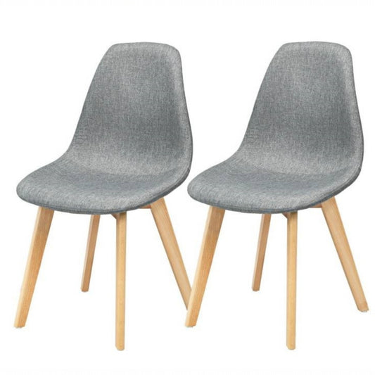 Mid-Century Modern Gray Upholstered Dining Chair