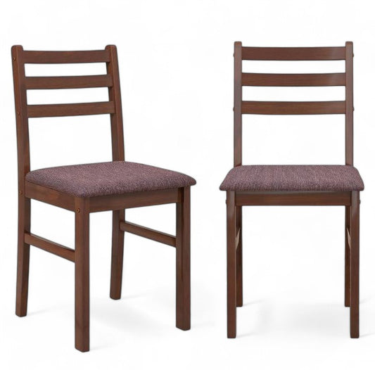 Mid-Century Wood Dining Chairs with Upholstered Seat