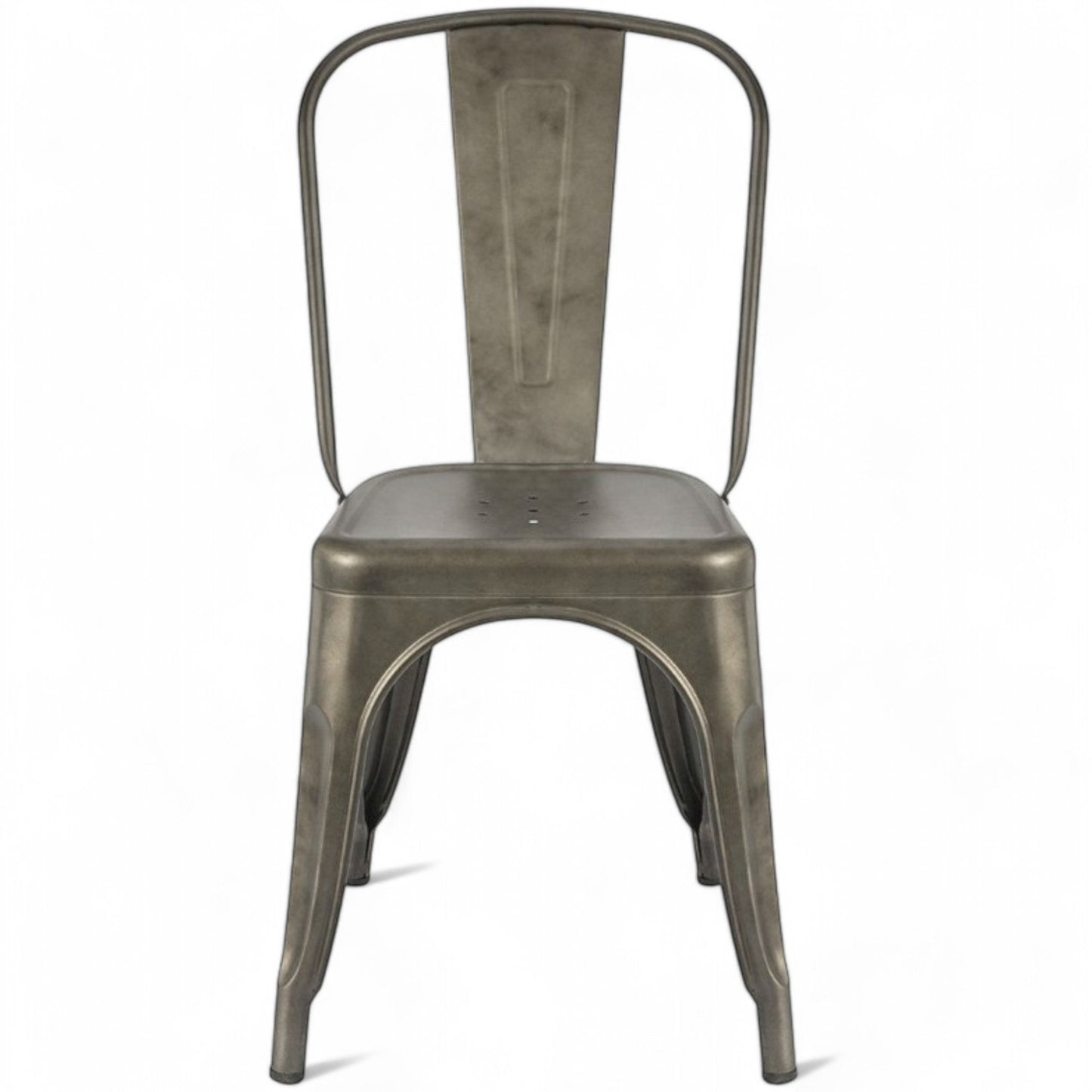 Stackable Modern Cafe Dining Chair in Metal Finish