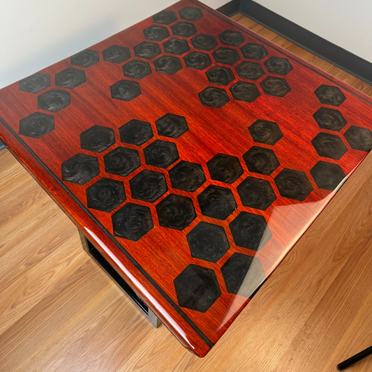 African Padauk Hexagon Table