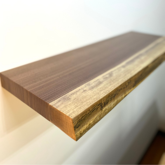 Walnut Live Edge Floating Shelf