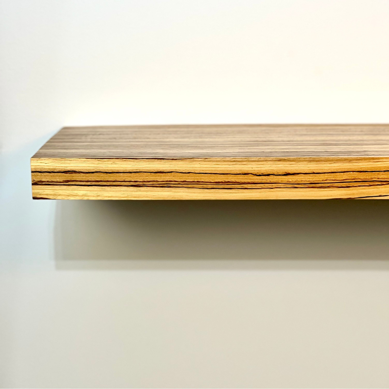 Zebrawood Floating Shelf