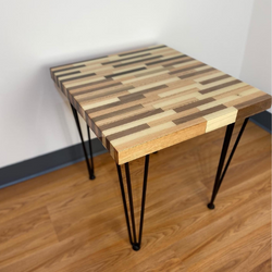 Butcher Block Style End Table