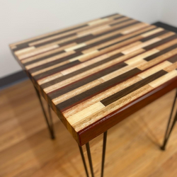 Butcher Block End Table with Padauk