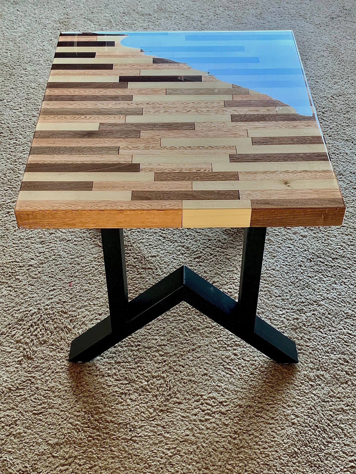 Butcher Block End Table