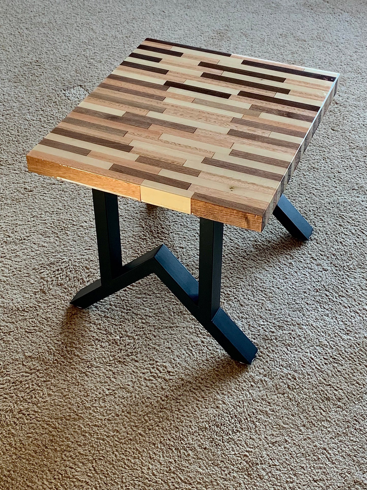 Butcher Block End Table