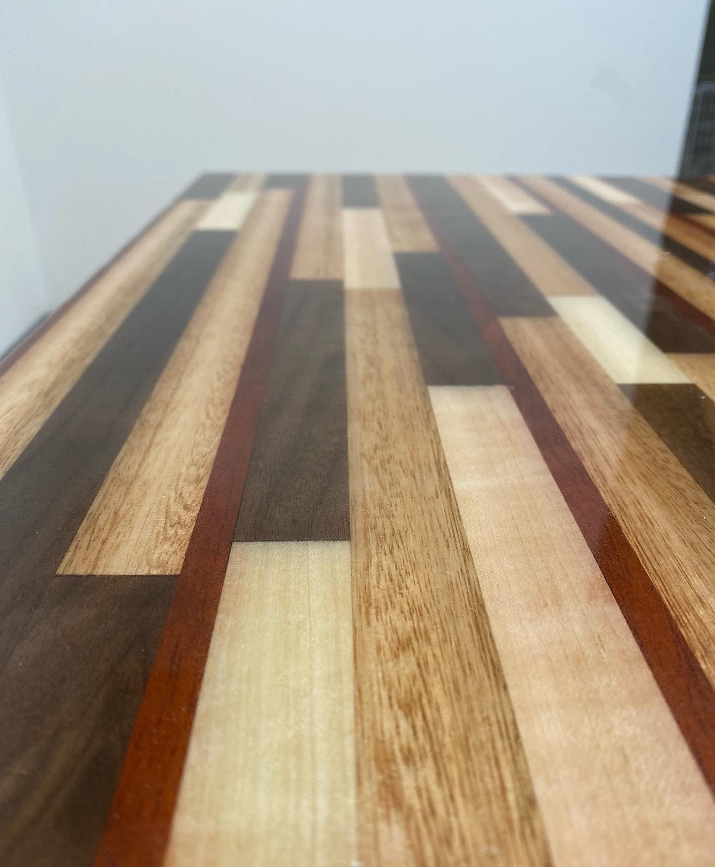 Butcher Block End Table with Padauk