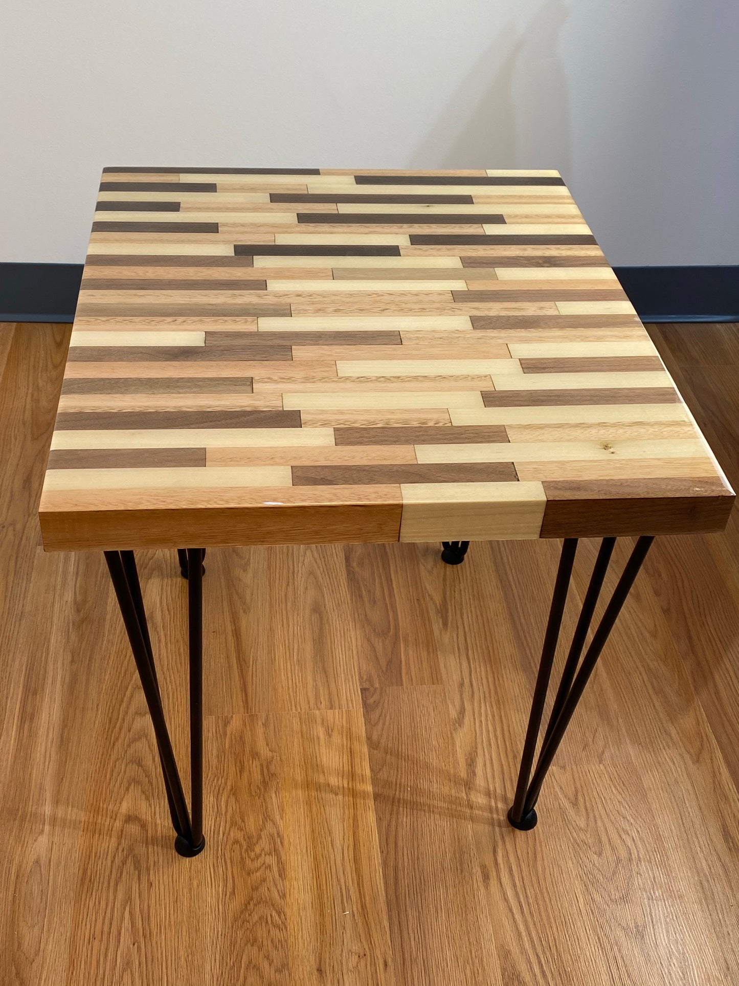 Butcher Block Style End Table