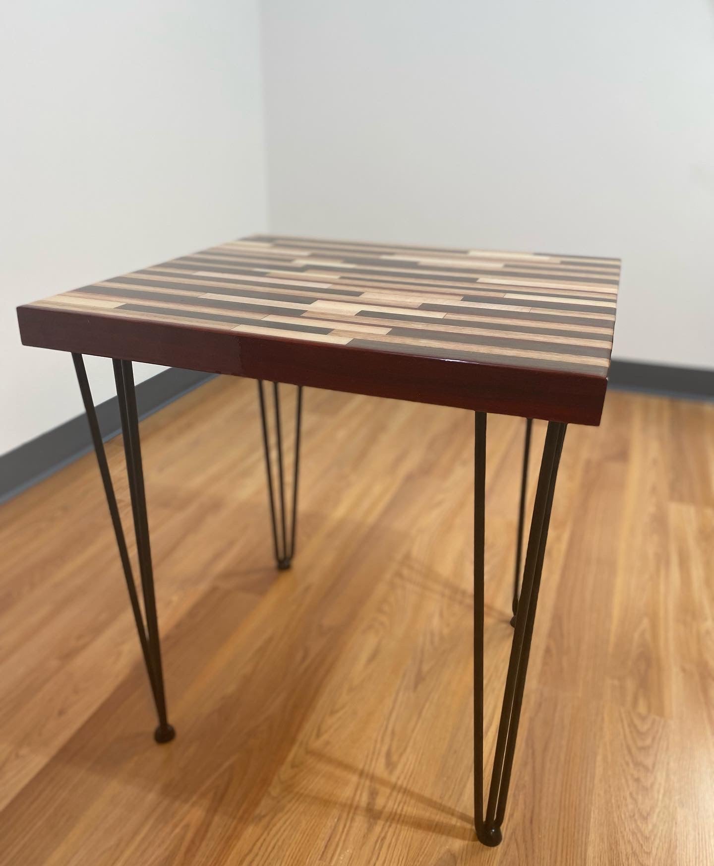 Butcher Block End Table with Padauk