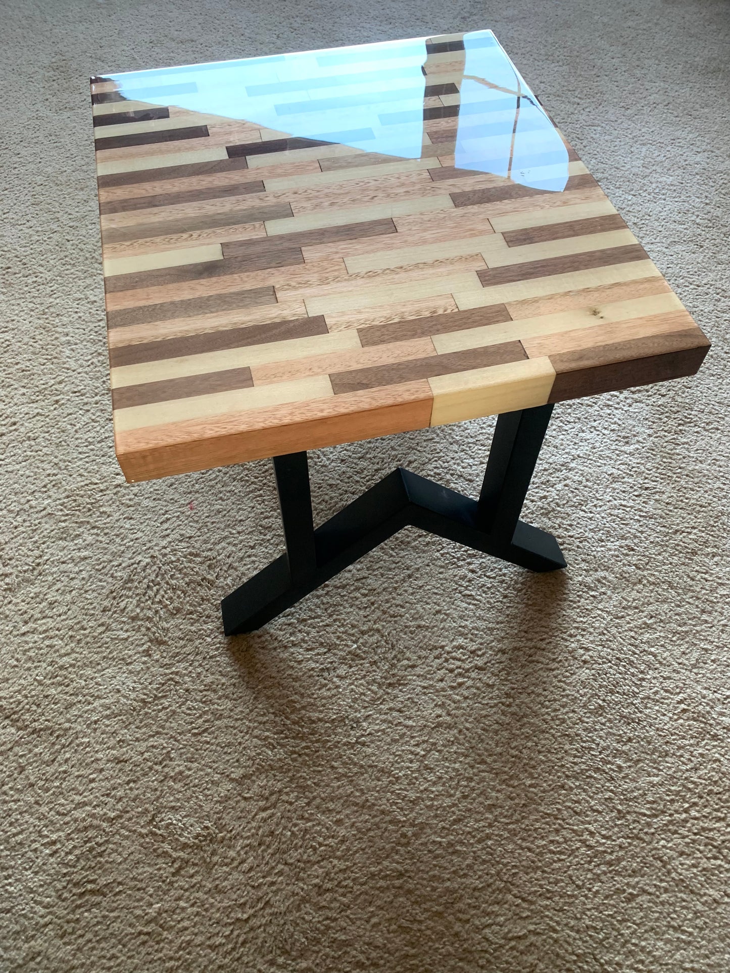 Butcher Block End Table