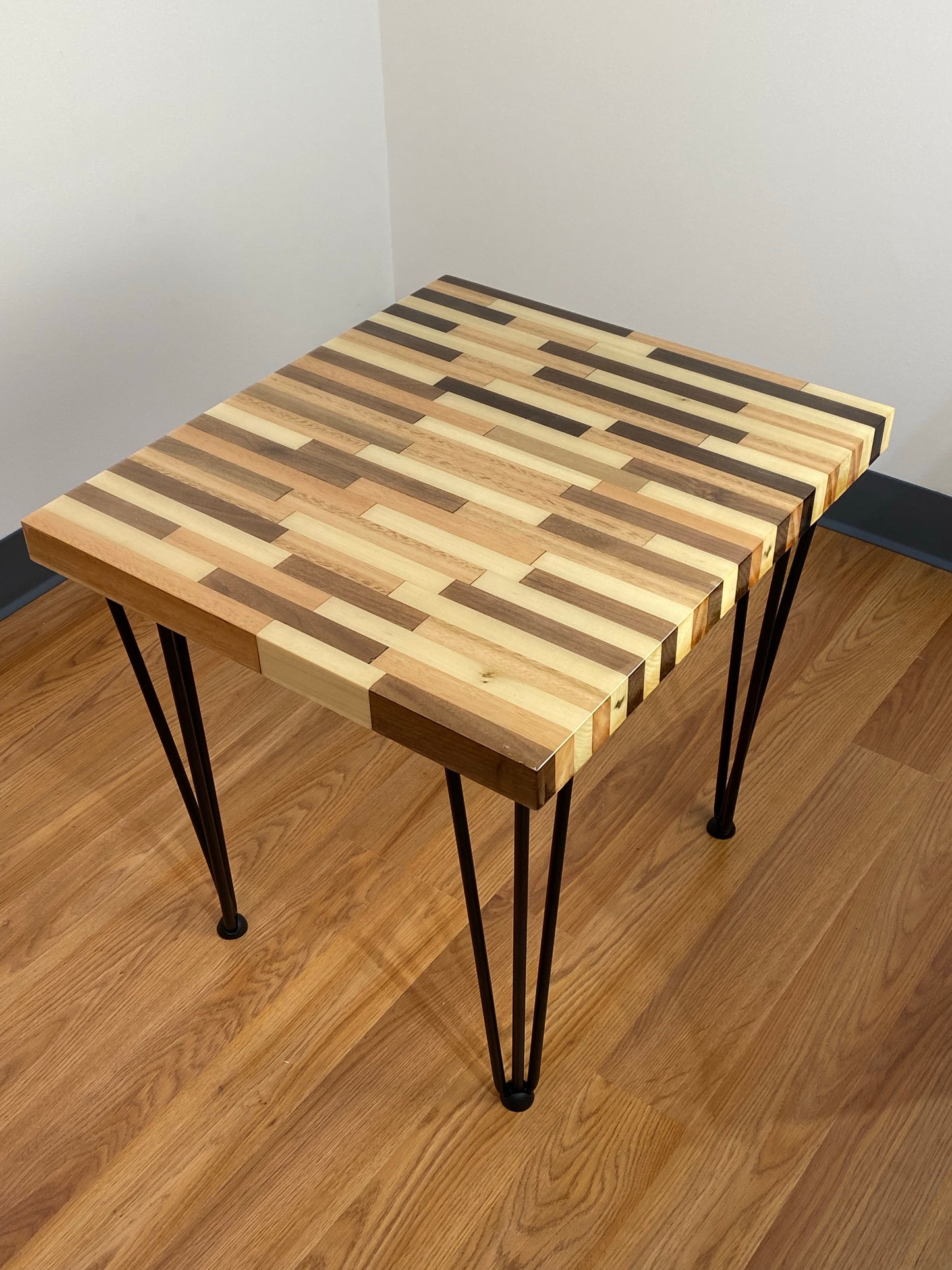 Butcher Block Style End Table